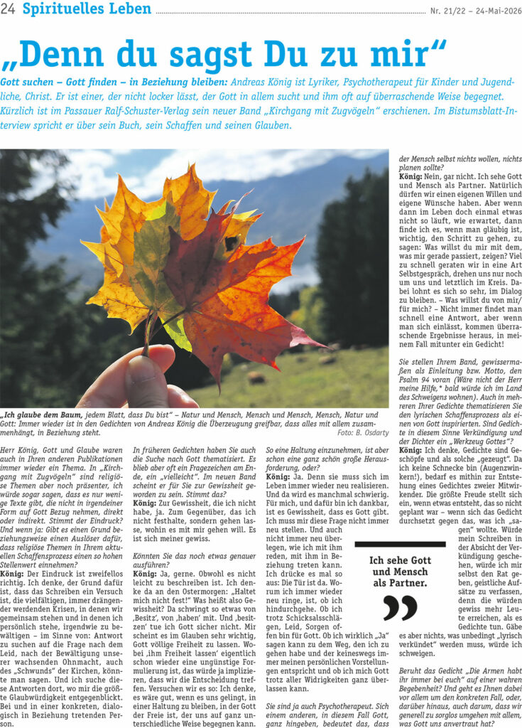 Interview Passauer Bistumsblatt